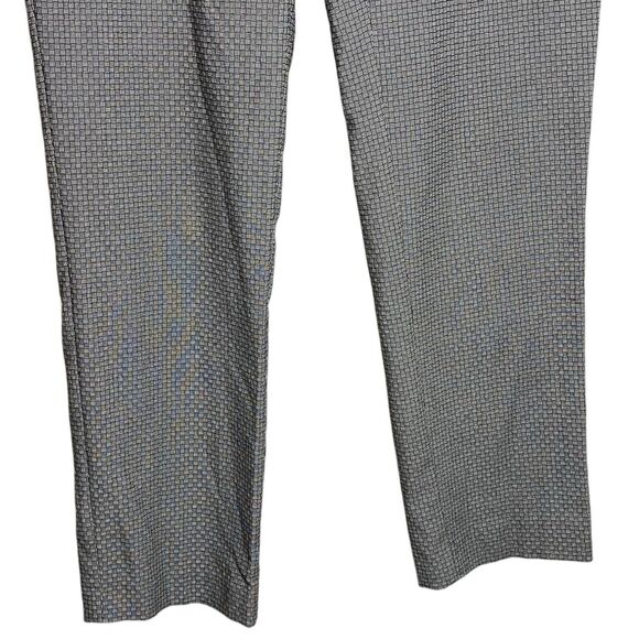 Lisette Pants Womens 4 Black White Ponte Knit Check Pull On Ankle Stretch Office - Picture 5 of 9